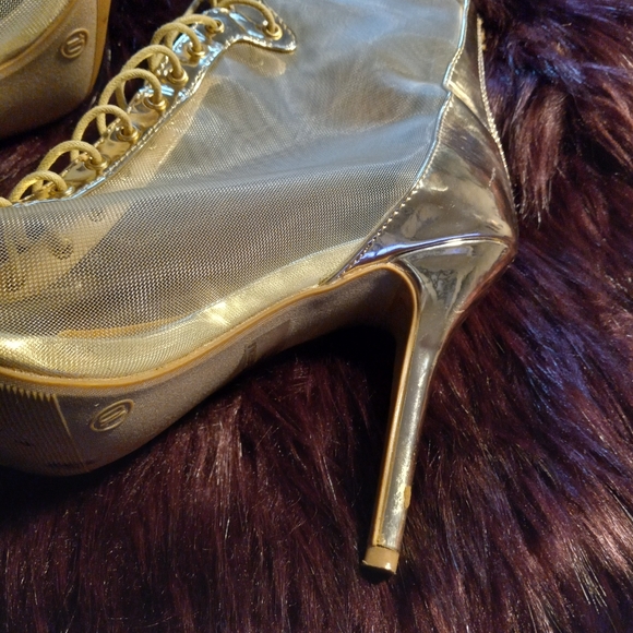 Gold Sheer Ankle Boots - Picture 2 of 6